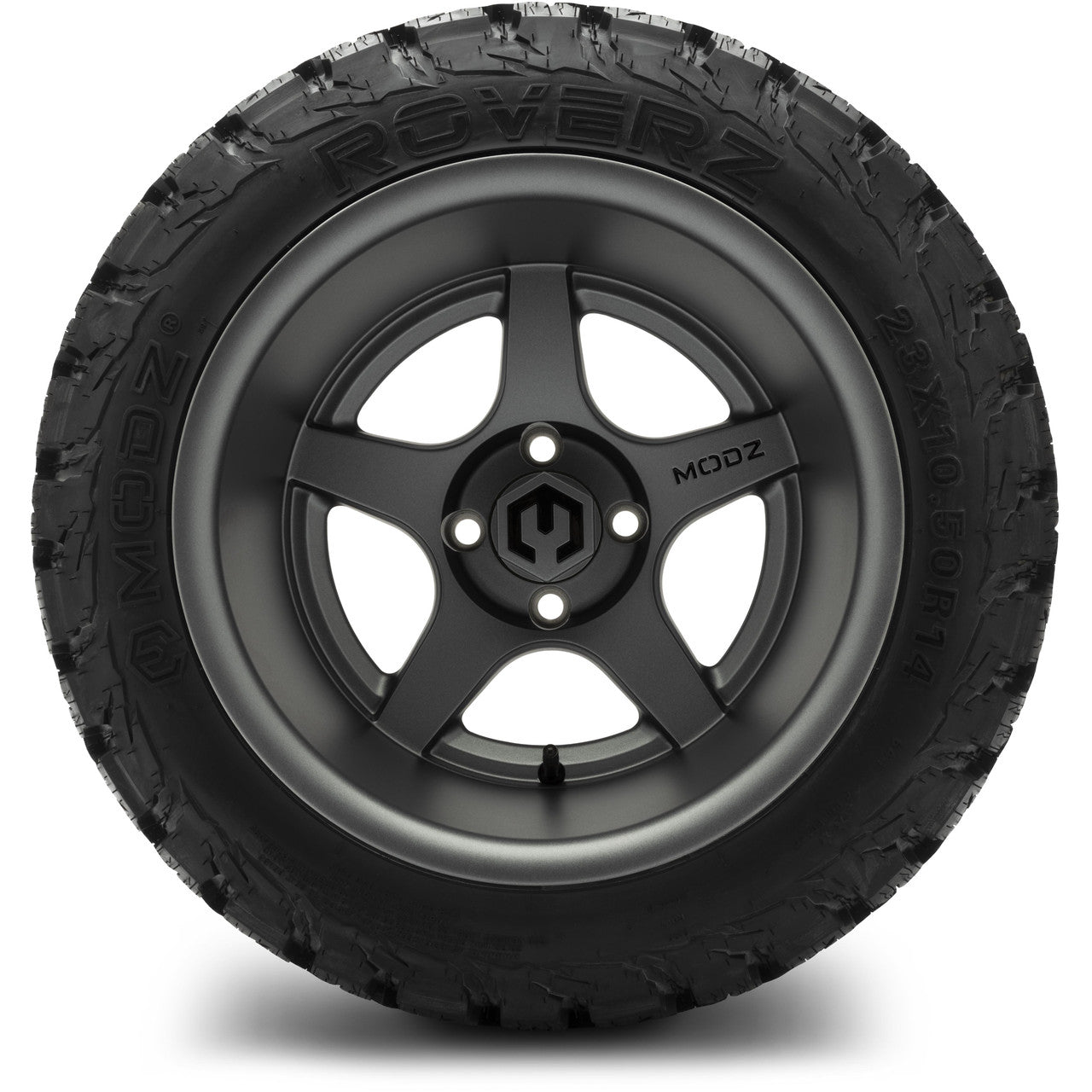 MODZ® 14" Maverick Matte Gunmetal Wheels & Off-Road Tires Combo (MODZ Roverz 23x10.50-14)