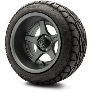 MODZ® 14" Maverick Matte Gunmetal Wheels & Street Tires Combo (MODZ Street Fox Radial 23x10-14)