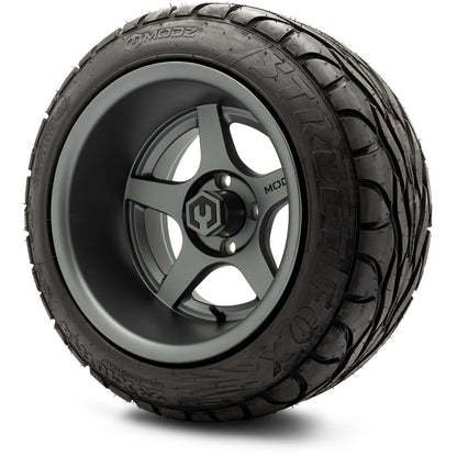 MODZ® 14" Maverick Matte Gunmetal Wheels & Street Tires Combo (MODZ Street Fox Radial 23x10-14)