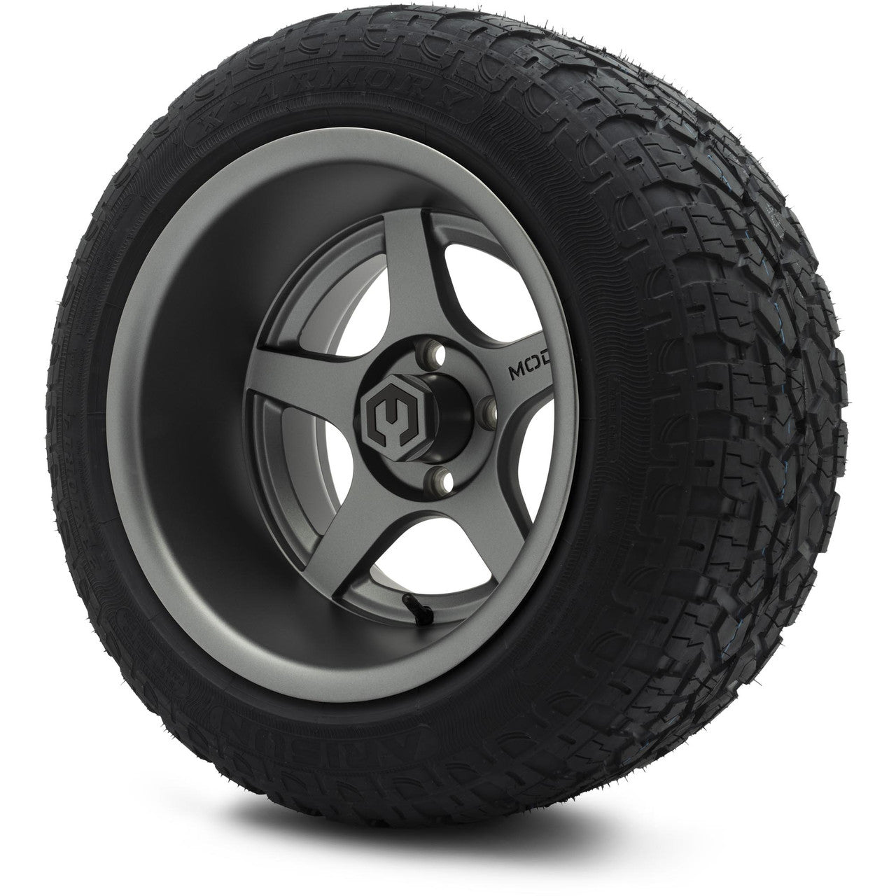MODZ® 14" Maverick Matte Gunmetal Wheels & Off-Road Tires Combo (Arisun X-Armory Steel Belted Radial 23x10-R14)