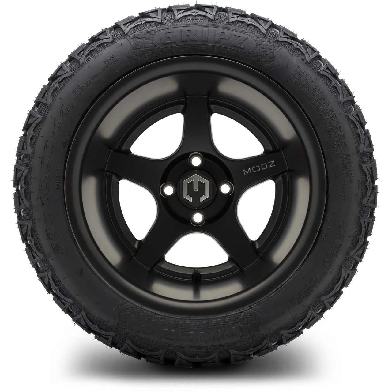 MODZ® 14" Maverick Matte Black Wheels & Off-Road Tires Combo (Arisun X-Armory Steel Belted Radial 23x10-R14)