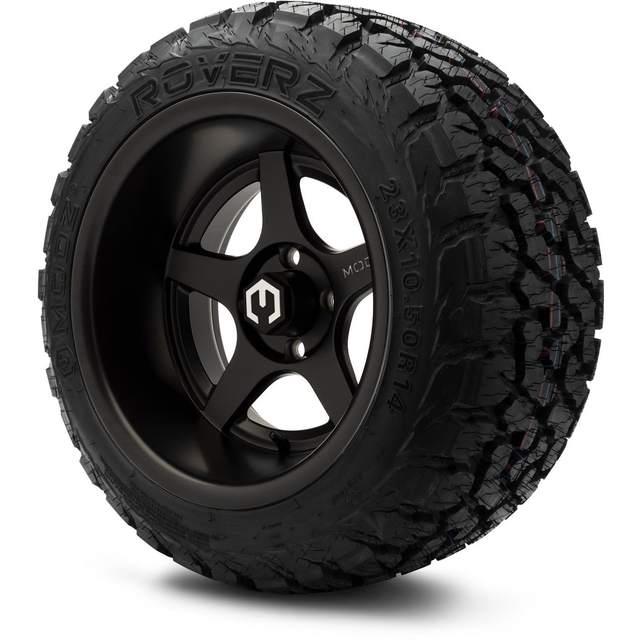 MODZ® 14" Maverick Matte Black Wheels & Off-Road Tires Combo (Arisun X-Armory Steel Belted Radial 23x10-R14)