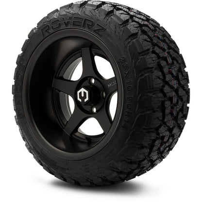 MODZ® 14" Maverick Matte Black Wheels & Off-Road Tires Combo (Arisun X-Armory Steel Belted Radial 23x10-R14)