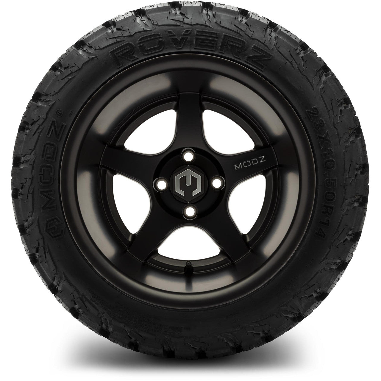 MODZ® 14" Maverick Matte Black Wheels & Off-Road Tires Combo (Arisun X-Armory Steel Belted Radial 23x10-R14)