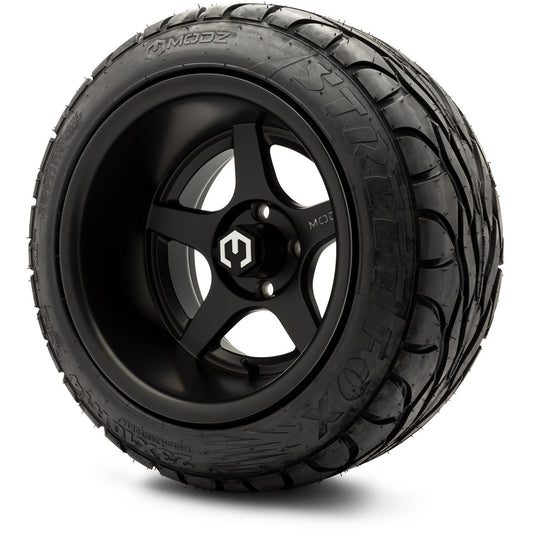 MODZ® 14" Maverick Matte Black Wheels & Street Tires Combo (MODZ Street Fox Radial 23x10-14)