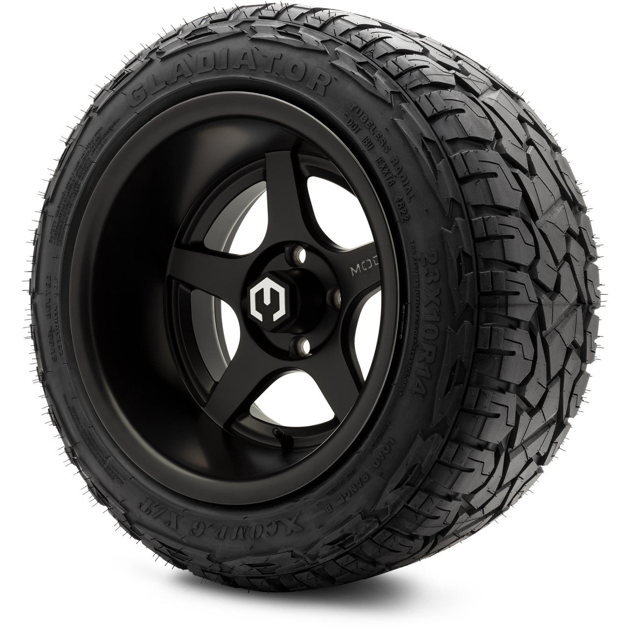 MODZ® 14" Maverick Matte Black Wheels & Off-Road Tires Combo (MODZ Roverz 23x10.50-14)