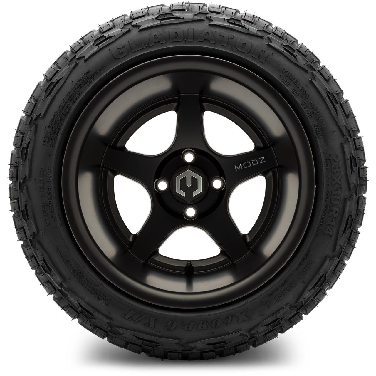 MODZ® 14" Maverick Matte Black Wheels & Off-Road Tires Combo (MODZ Roverz 23x10.50-14)