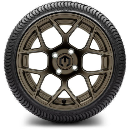 MODZ® 14" Renegade Matte Bronze Wheels & Street Tires Combo (Arisun Cruze 205/30-14)