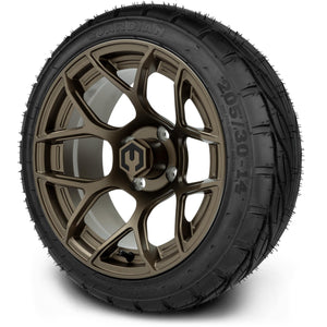 MODZ® 14" Renegade Matte Bronze Wheels & Street Tires Combo (MODZ Guardian 205/30-14)