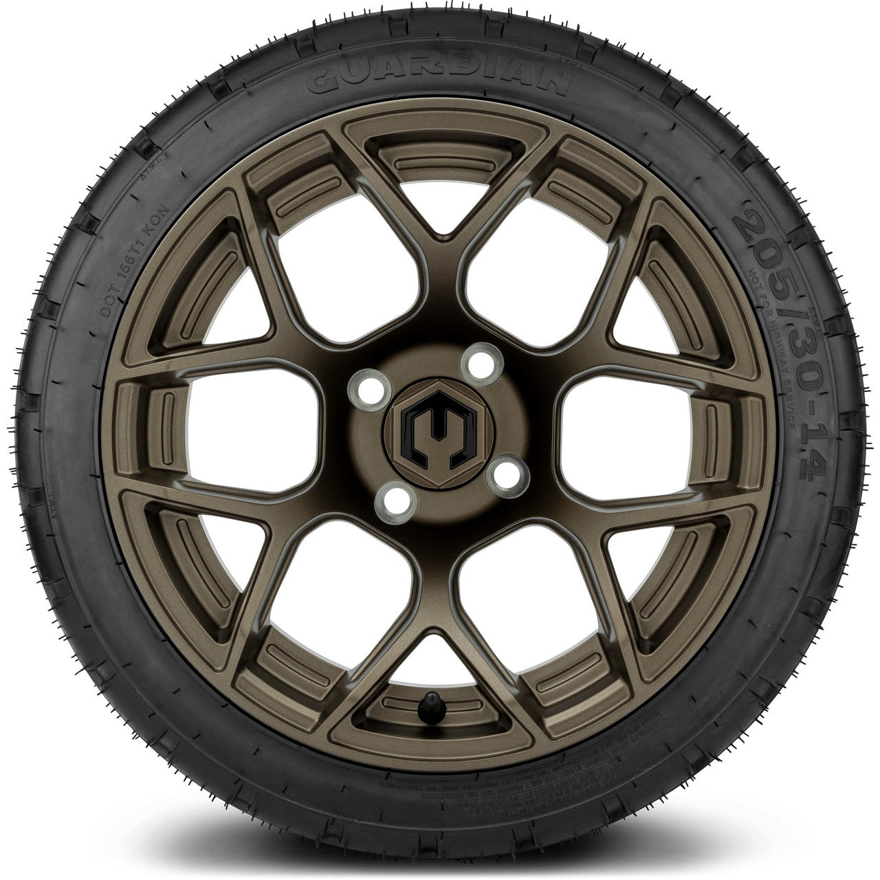 MODZ® 14" Renegade Matte Bronze Wheels & Street Tires Combo (Odyssey Tesseract Steel Belted Radial 215/50-14)