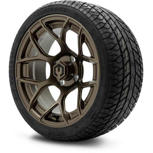 MODZ® 14" Renegade Matte Bronze Wheels & Street Tires Combo (Odyssey Tesseract Steel Belted Radial 215/35-14)