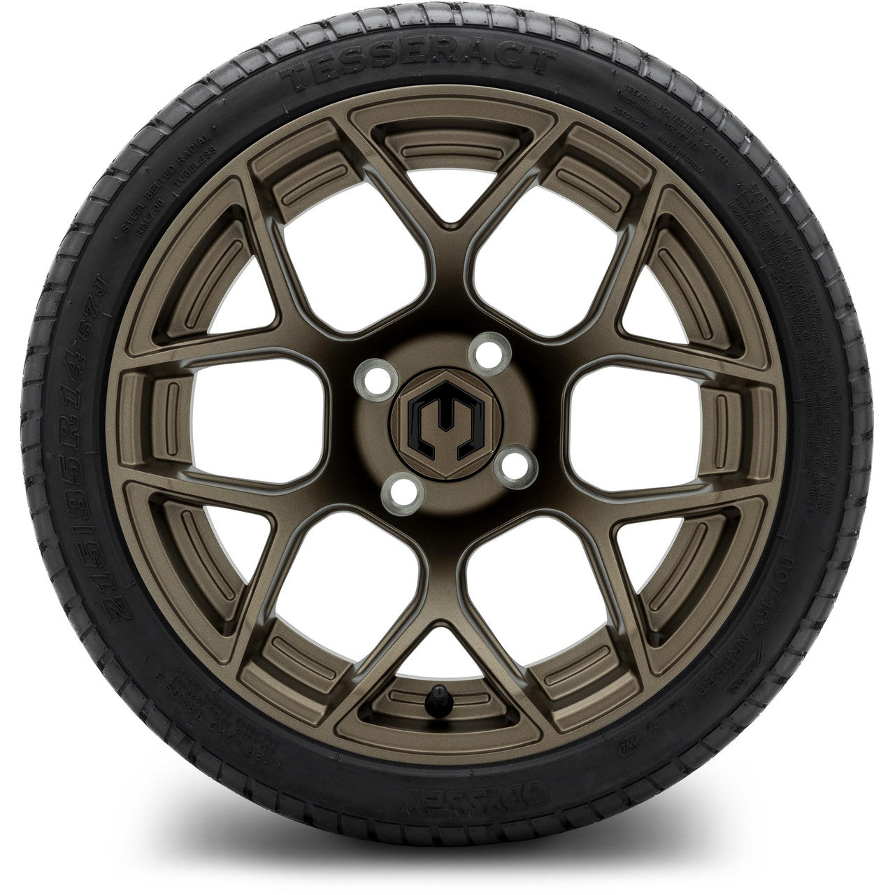 MODZ® 14" Renegade Matte Bronze Wheels & Street Tires Combo (Odyssey Tesseract Steel Belted Radial 215/35-14)