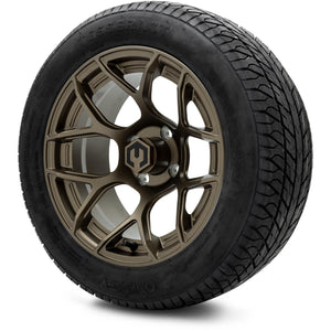 MODZ® 14" Renegade Matte Bronze Wheels & Street Tires Combo (Odyssey Tesseract Steel Belted Radial 215/50-14)