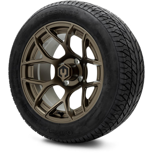MODZ® 14" Renegade Matte Bronze Wheels & Street Tires Combo (Odyssey Tesseract Steel Belted Radial 215/50-14)