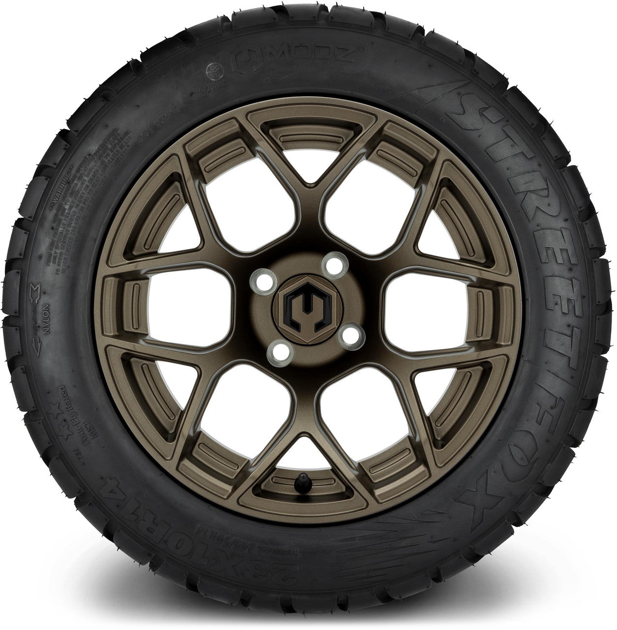 MODZ® 14" Renegade Matte Bronze Wheels & Street Tires Combo (MODZ Street Fox Radial 23x10-14)