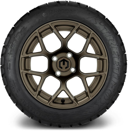 MODZ® 14" Renegade Matte Bronze Wheels & Street Tires Combo (Arisun Cruze 205/30-14)