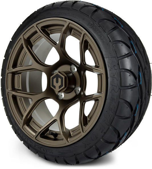 MODZ® 14" Renegade Matte Bronze Wheels & Street Tires Combo (MODZ Street Fox Radial 205/40-14)