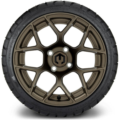 MODZ® 14" Renegade Matte Bronze Wheels & Street Tires Combo (Odyssey Tesseract Steel Belted Radial 215/50-14)