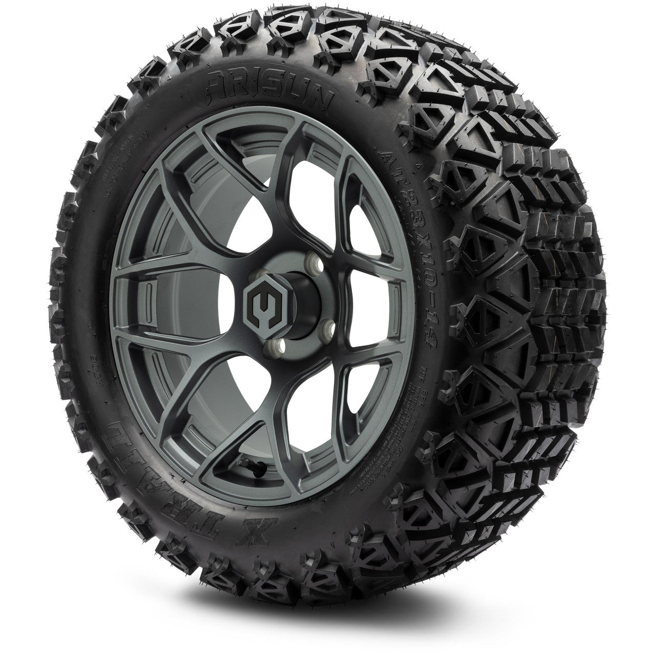 MODZ® 14" Renegade Gunmetal Wheels & Off-Road Tires Combo (Arisun X-Armory All-Terrain 23x10-14 Radial)