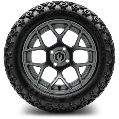 MODZ® 14" Renegade Gunmetal Wheels & Off-Road Tires Combo (Xcomp Gladiator 23-10-14 Radial)