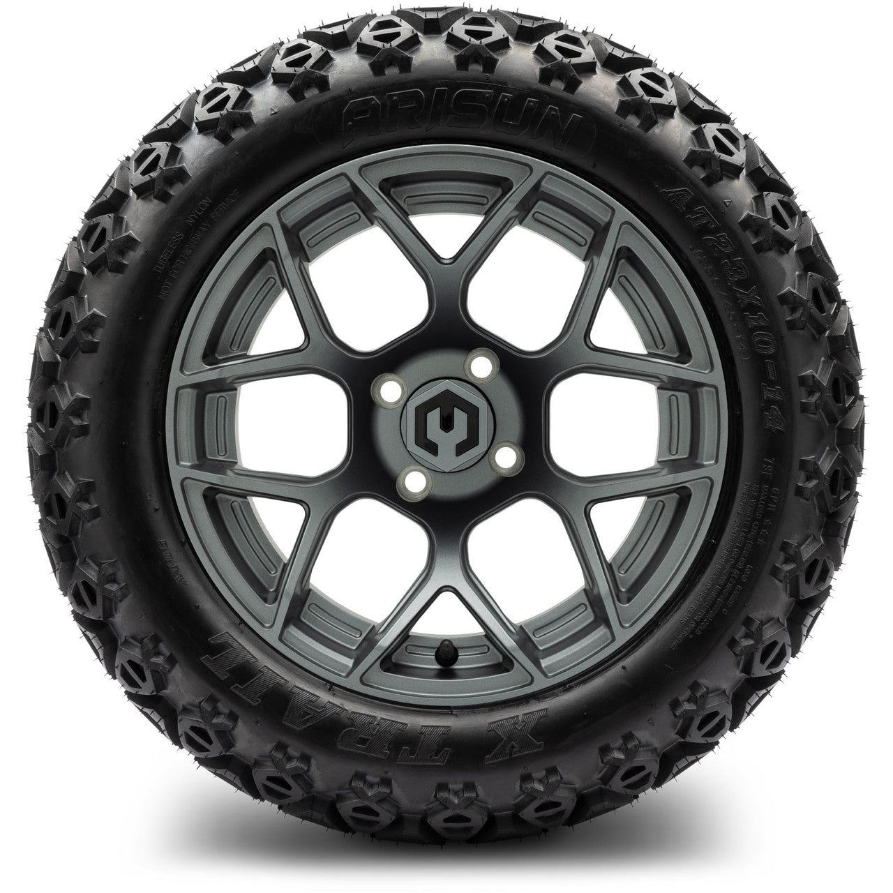 MODZ® 14" Renegade Gunmetal Wheels & Off-Road Tires Combo (Arisun X-Armory All-Terrain 23x10-14 Radial)
