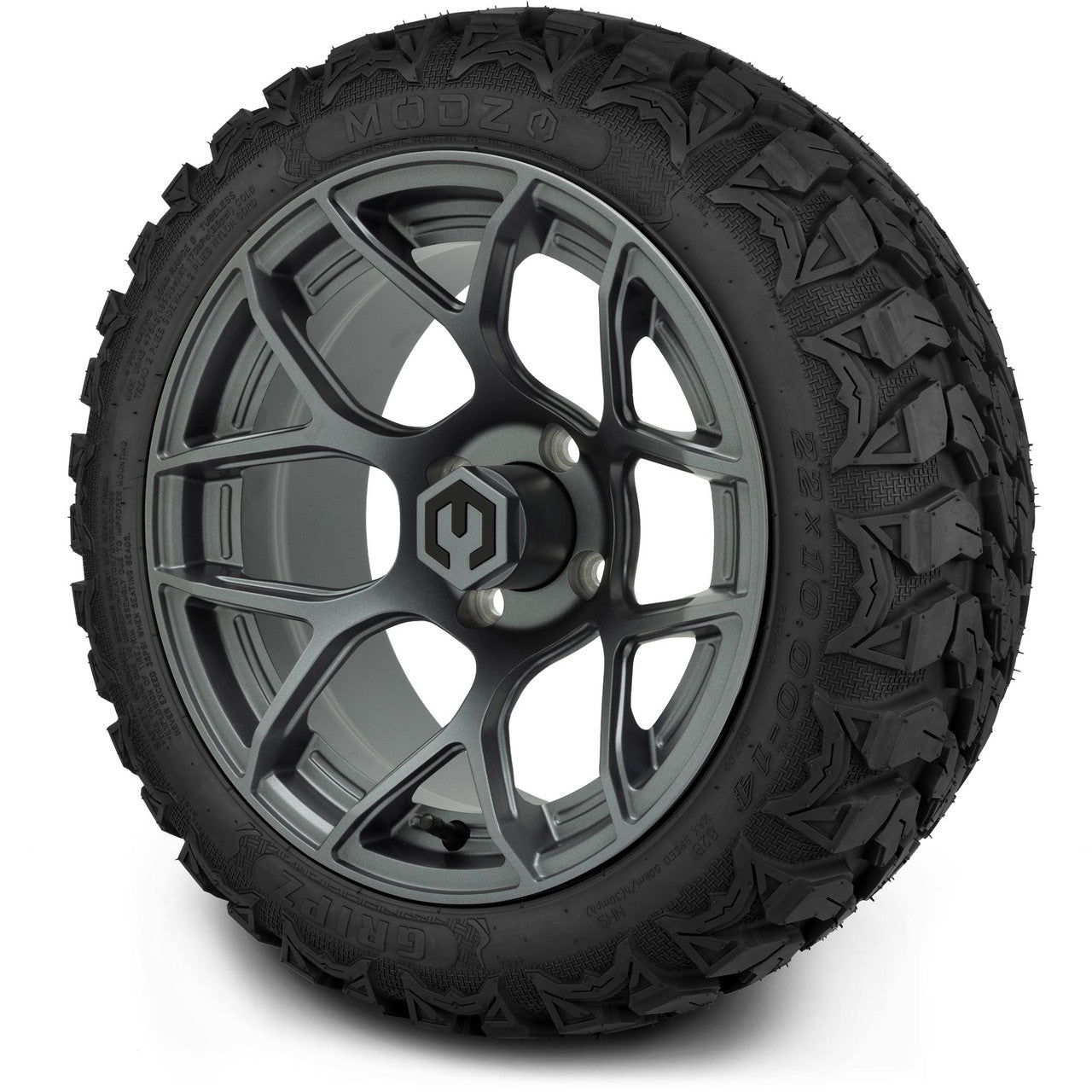MODZ® 14" Renegade Gunmetal Wheels & Off-Road Tires Combo (Xcomp Gladiator 23-10-14 Radial)