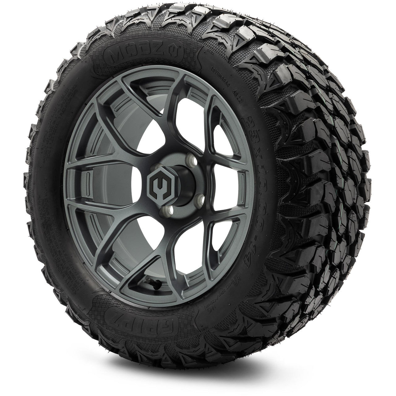 MODZ® 14" Renegade Gunmetal Wheels & Off-Road Tires Combo (Xcomp Gladiator 23-10-14 Radial)