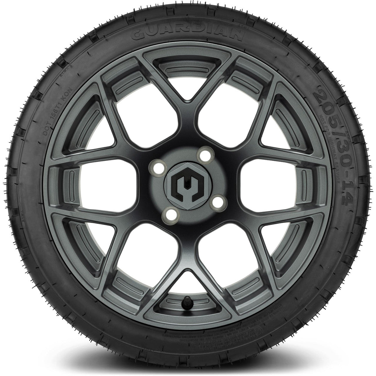 MODZ® 14" Renegade Gunmetal Wheels & Street Tires Combo (Arisun Cruze 205/30-14)