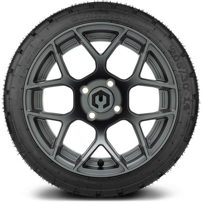 MODZ® 14" Renegade Gunmetal Wheels & Street Tires Combo (Arisun Cruze 205/30-14)