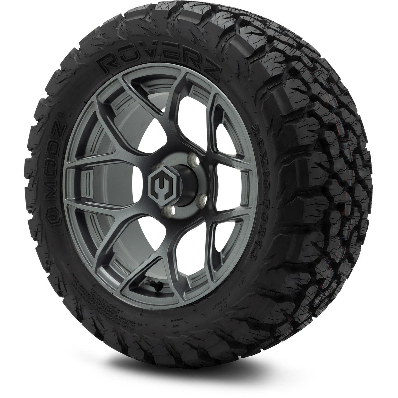 MODZ® 14" Renegade Gunmetal Wheels & Off-Road Tires Combo (Xcomp Gladiator 23-10-14 Radial)