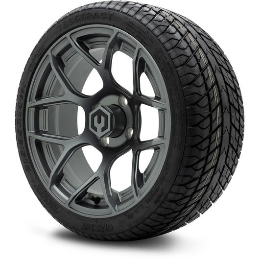 MODZ® 14" Renegade Gunmetal Wheels & Street Tires Combo (Odyssey Tesseract Steel Belted Radial 215/35-14)