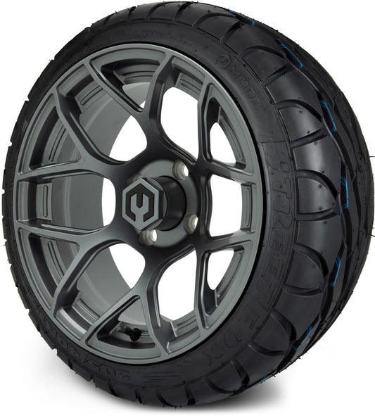MODZ® 14" Renegade Gunmetal Wheels & Street Tires Combo (MODZ Street Fox Radial 205/40-14)