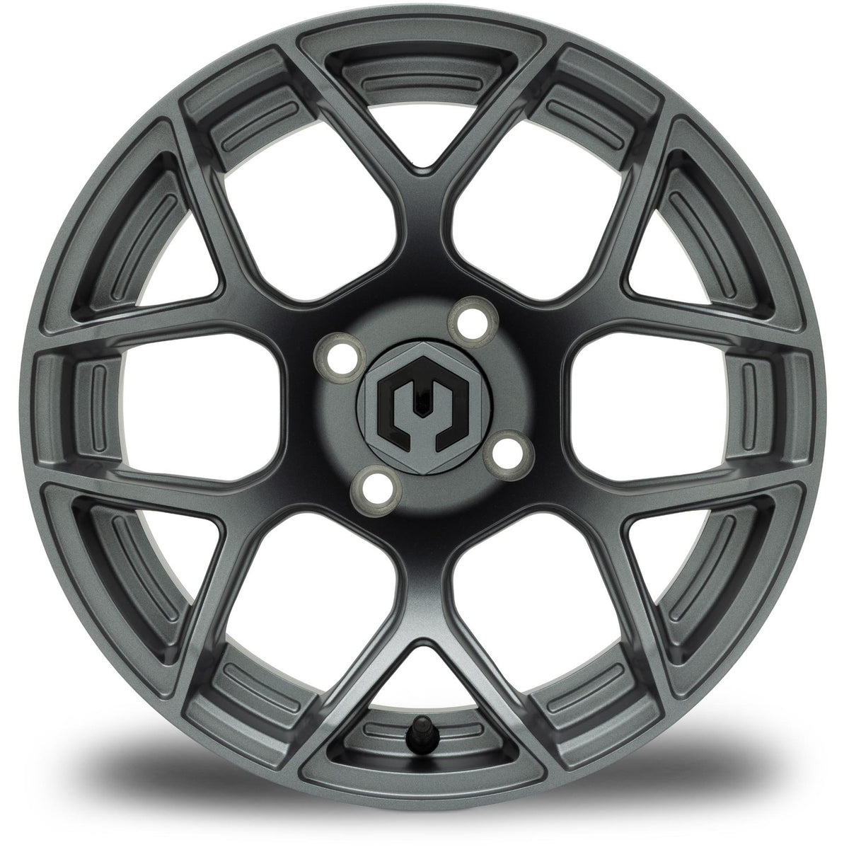 MODZ® 14" Renegade Gunmetal Wheels & Street Tires Combo (Odyssey Tesseract Steel Belted Radial 215/50-14)
