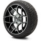 MODZ® 14" Renegade Machined Black Wheels & Street Tires Combo (Arisun X-Sport 205/30-14)