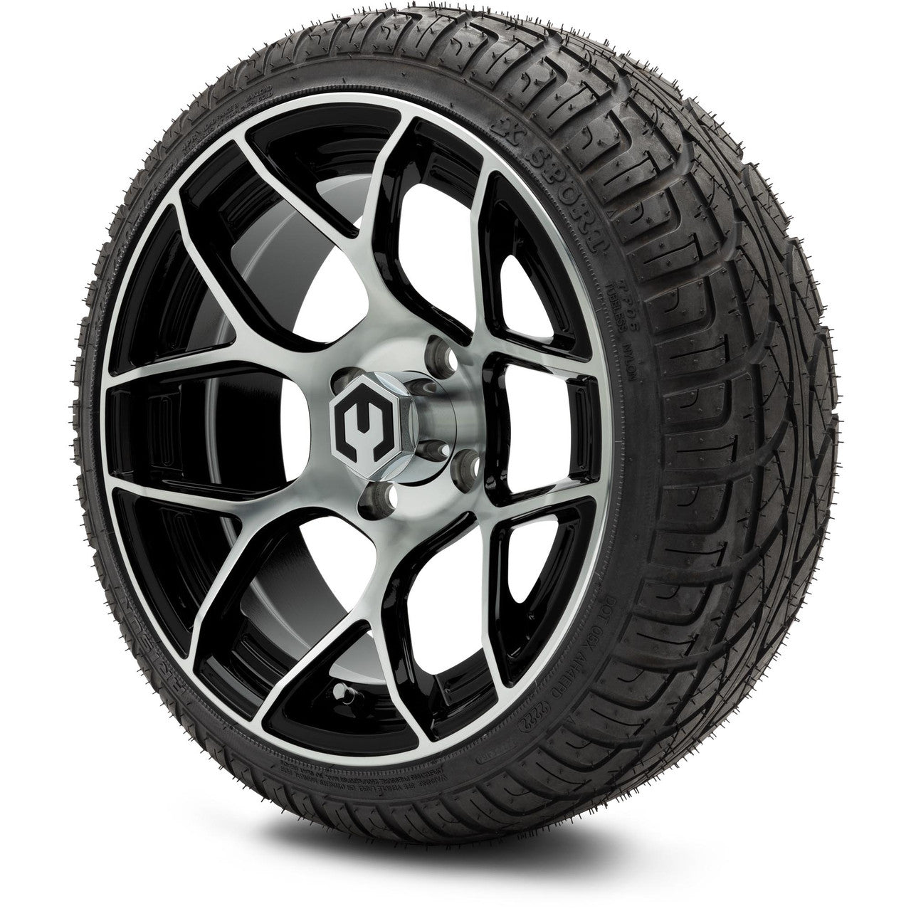 MODZ® 14" Renegade Machined Black Wheels & Street Tires Combo (MODZ Street Fox Radial 23x10-14)