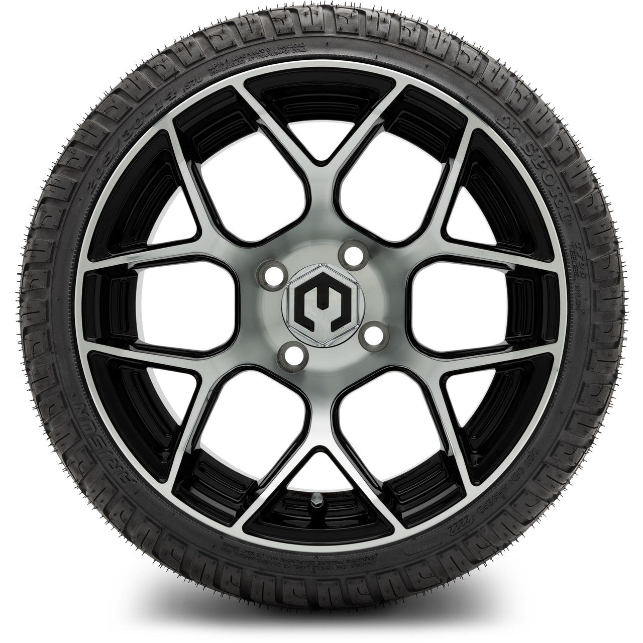 MODZ® 14" Renegade Machined Black Wheels & Street Tires Combo (MODZ Street Fox Radial 23x10-14)