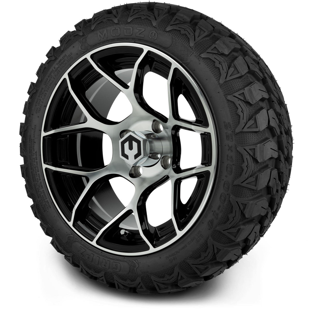 MODZ® 14" Renegade Machined Black Wheels & Off-Road Tires Combo (Arisun X-Armory All-Terrain 23x10-14 Radial)