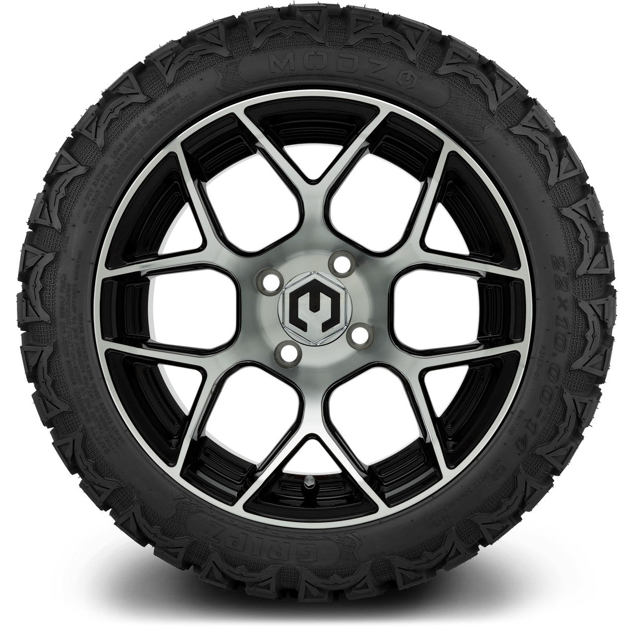 MODZ® 14" Renegade Machined Black Wheels & Off-Road Tires Combo (Xcomp Gladiator 23-10-14 Radial)