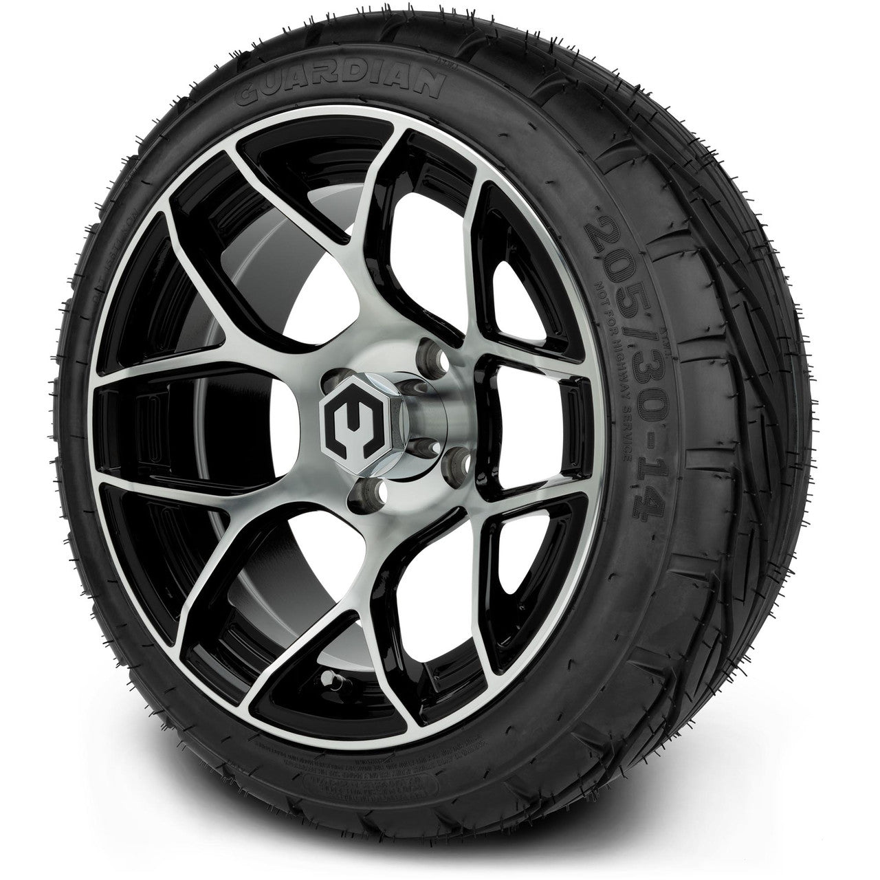 MODZ® 14" Renegade Machined Black Wheels & Street Tires Combo (MODZ Street Fox Radial 23x10-14)