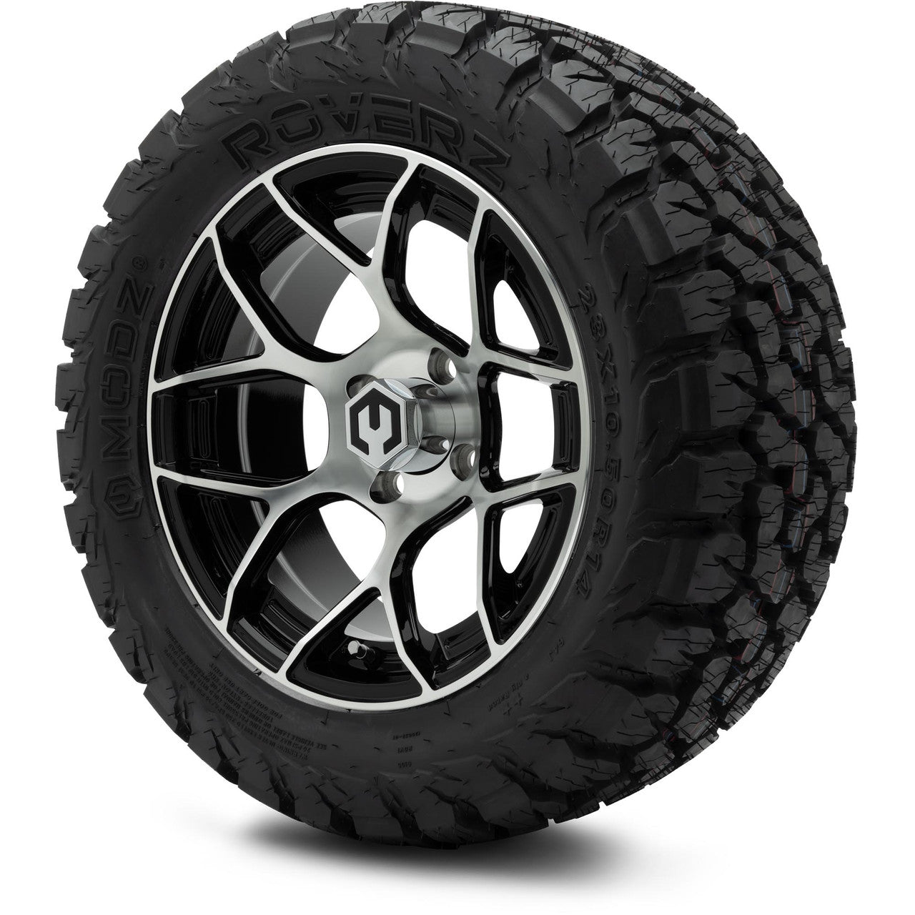 MODZ® 14" Renegade Machined Black Wheels & Off-Road Tires Combo (Xcomp Gladiator 23-10-14 Radial)