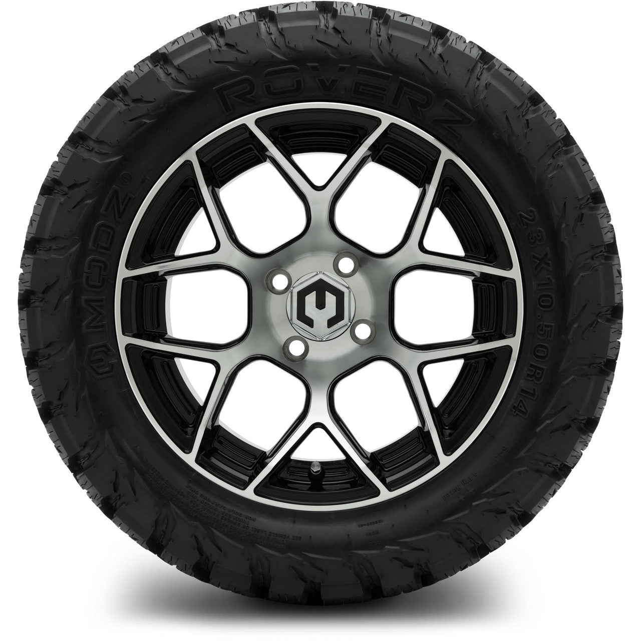 MODZ® 14" Renegade Machined Black Wheels & Off-Road Tires Combo (Xcomp Gladiator 23-10-14 Radial)