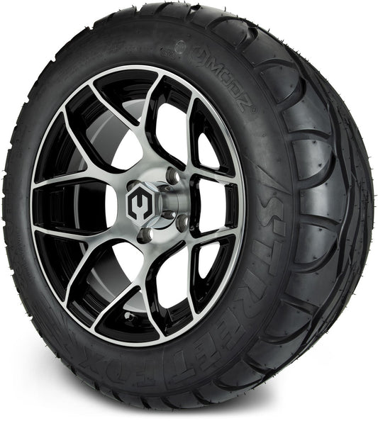 MODZ® 14" Renegade Machined Black Wheels & Street Tires Combo (MODZ Street Fox Radial 23x10-14)