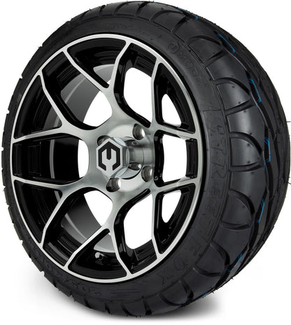 MODZ® 14" Renegade Machined Black Wheels & Street Tires Combo (MODZ Street Fox Radial 23x10-14)