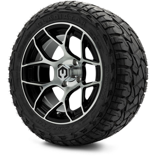MODZ® 14" Renegade Machined Black Wheels & Off-Road Tires Combo (Xcomp Gladiator 23-10-14 Radial)