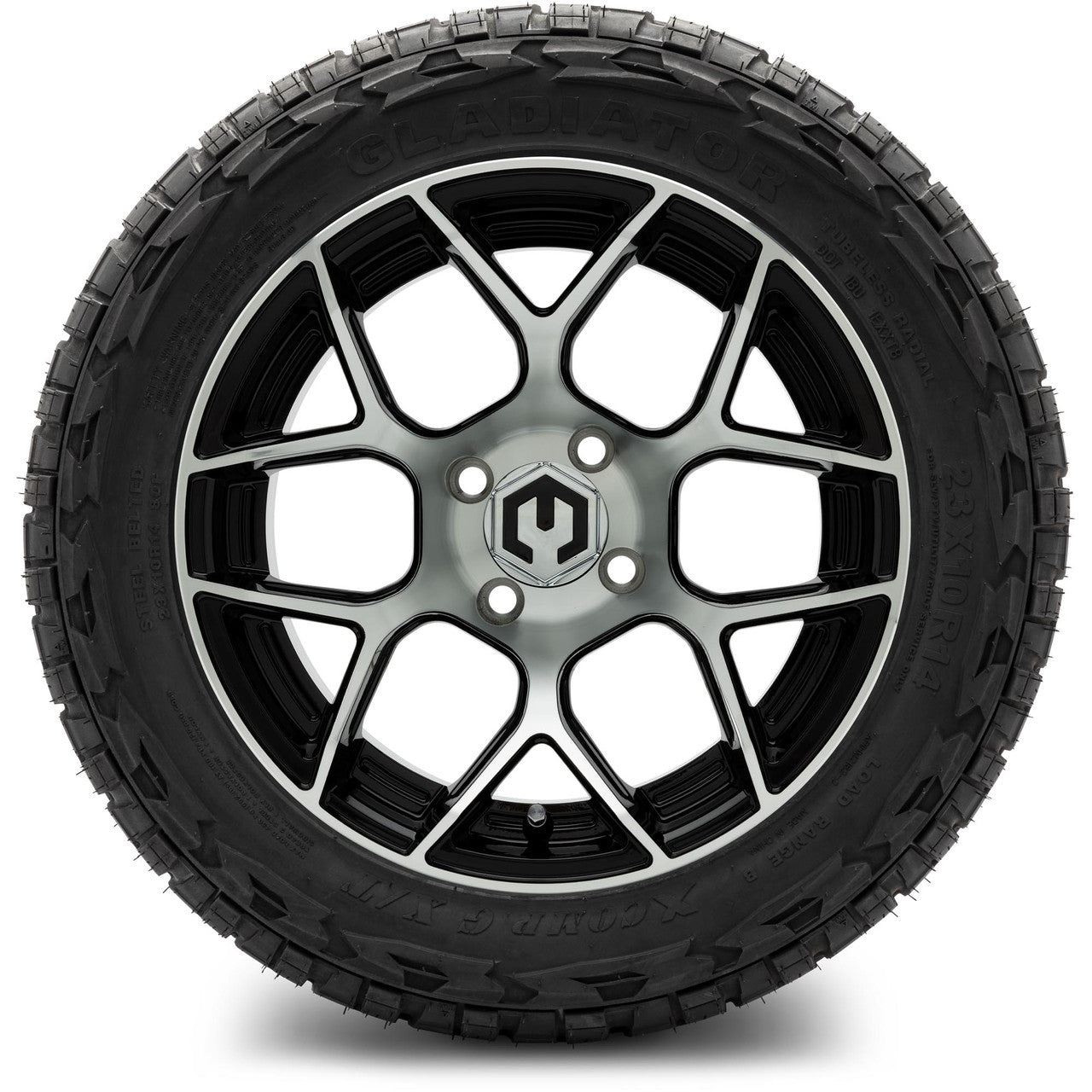 MODZ® 14" Renegade Machined Black Wheels & Off-Road Tires Combo (Xcomp Gladiator 23-10-14 Radial)