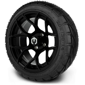 MODZ® 14" Renegade Matte Black Wheels & Street Tires Combo (MODZ Guardian 205/30-14)