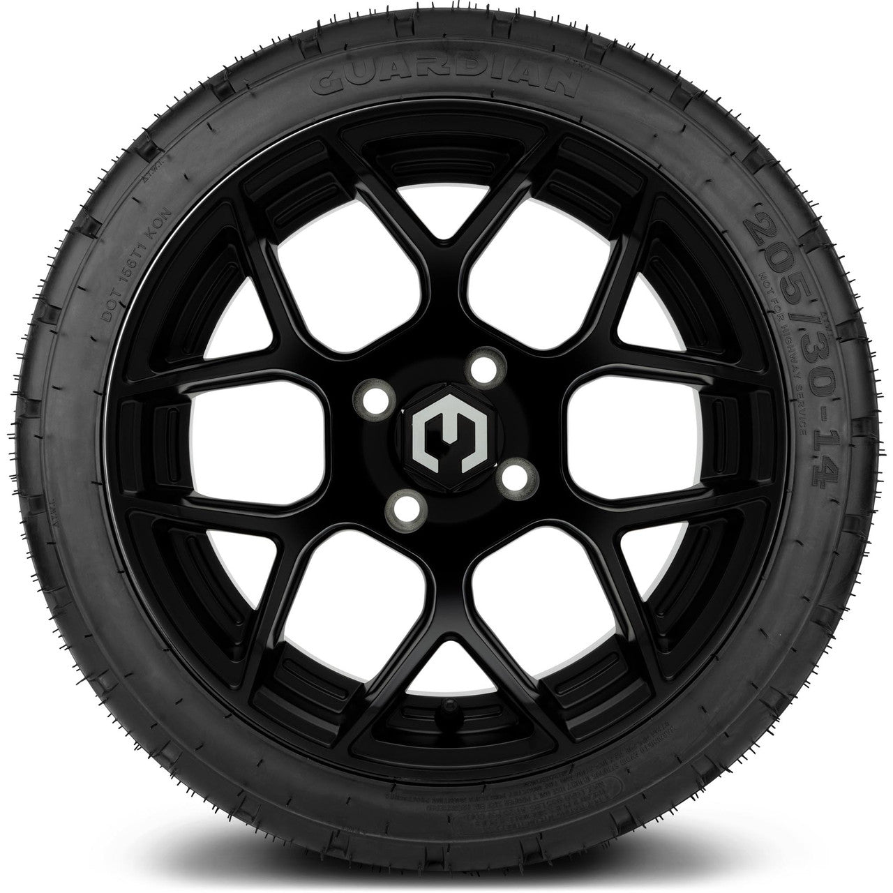 MODZ® 14" Renegade Matte Black Wheels & Street Tires Combo (Arisun Cruze 205/30-14)