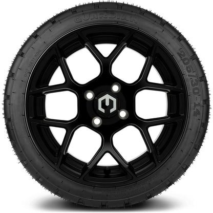 MODZ® 14" Renegade Matte Black Wheels & Street Tires Combo (MODZ Street Fox Radial 23x10-14)