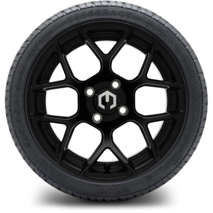 MODZ® 14" Renegade Matte Black Wheels & Street Tires Combo (Odyssey Tesseract Steel Belted Radial 215/35-14)