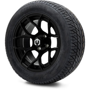 MODZ® 14" Renegade Matte Black Wheels & Street Tires Combo (Odyssey Tesseract Steel Belted Radial 215/50-14)